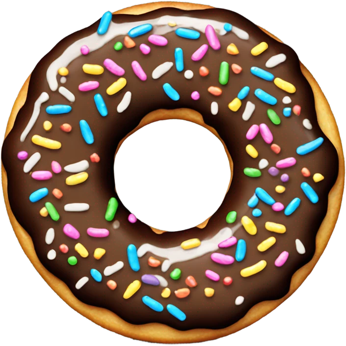 Chocolate donut with sprinkles emoji