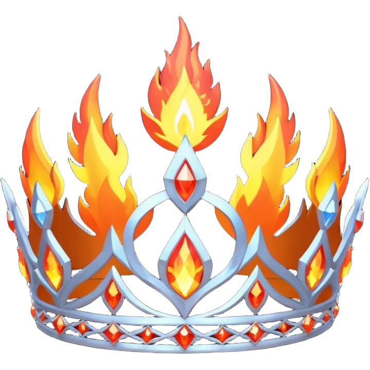 fantasy magic tiara of fire and ash low poly emoji
