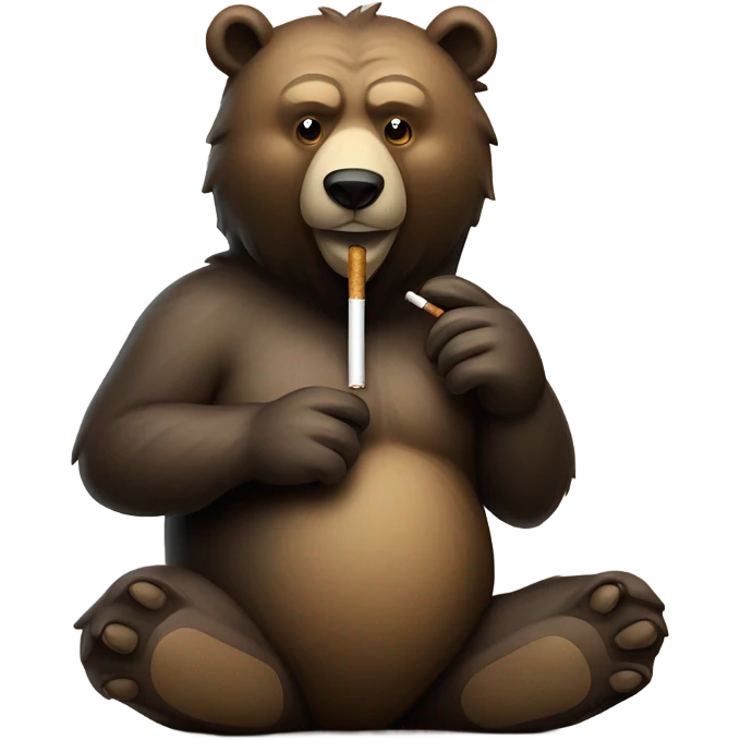 bear smoking cigarette emoji