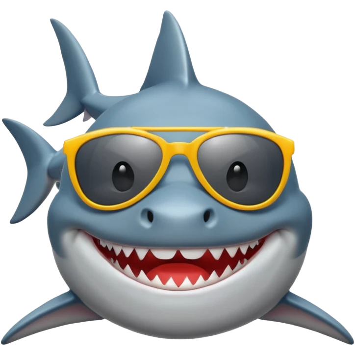 A shark that’s wearing sunglasses  emoji