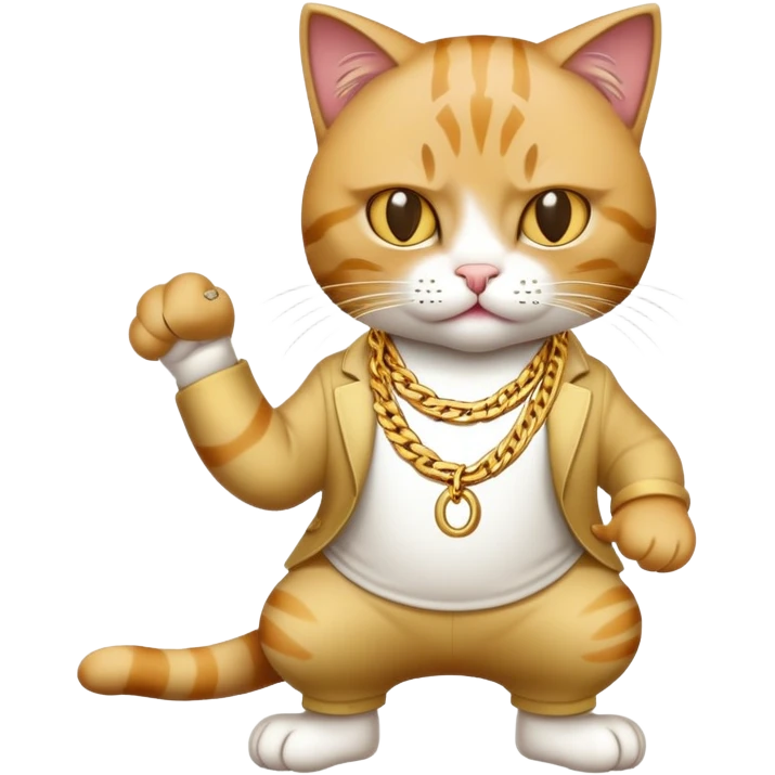 Cats rapping like a gangster emoji