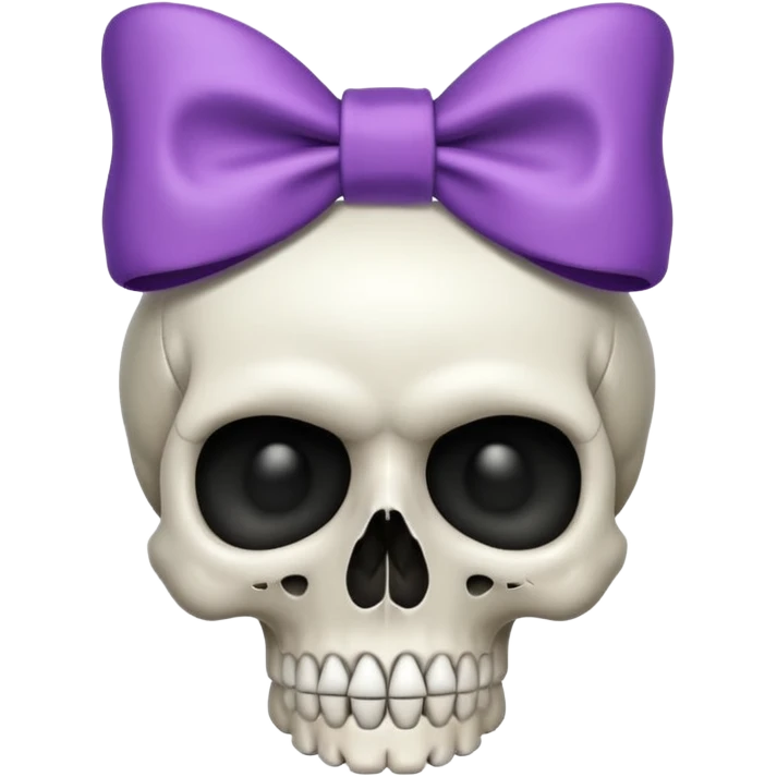 Skull with bow on head emoji