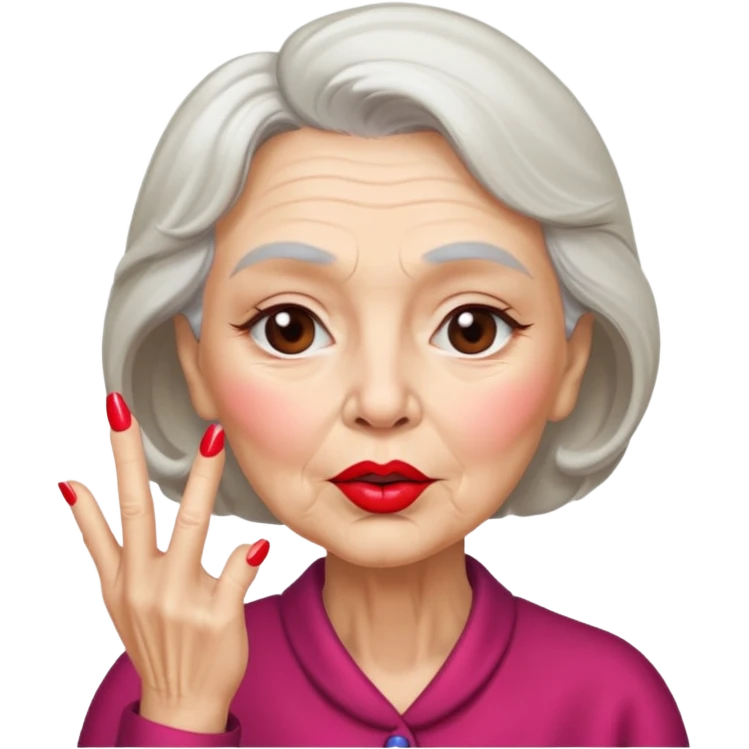 old woman blowing a kiss emoji