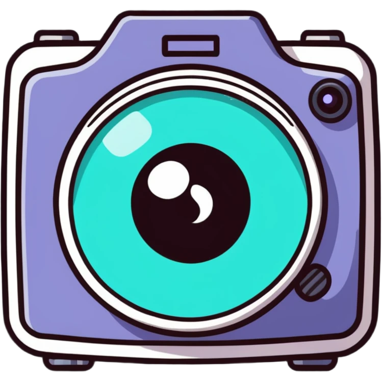 camera with an eye in the center of the lens emoji