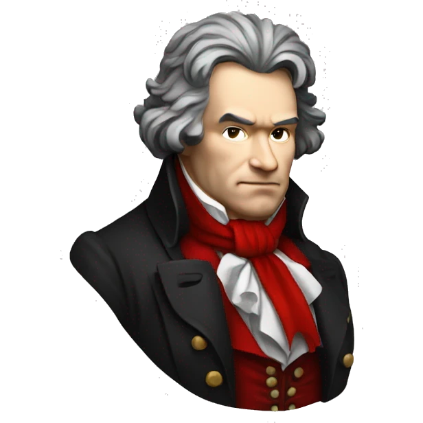 Beethoven with a red scarf emoji