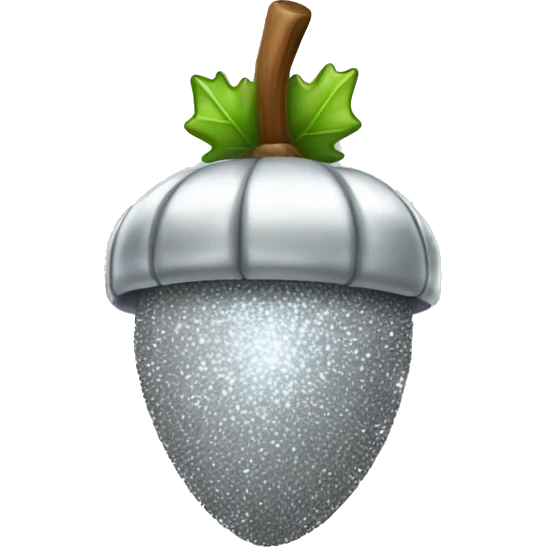 sparkling silver acorn emoji