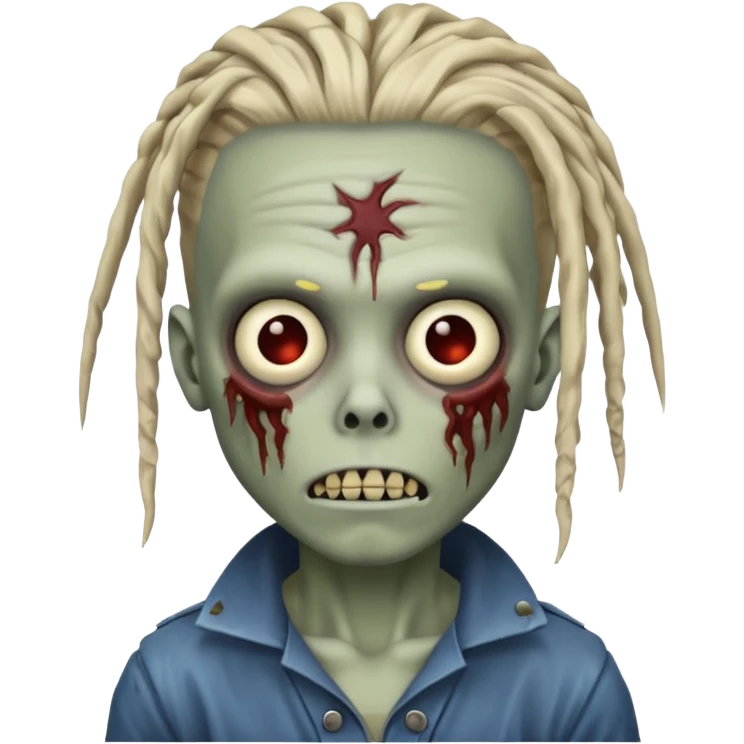 Zombie boy with dreads emoji