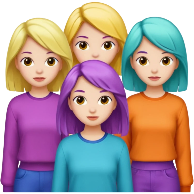 data & insights girls (all white, random hair) emoji