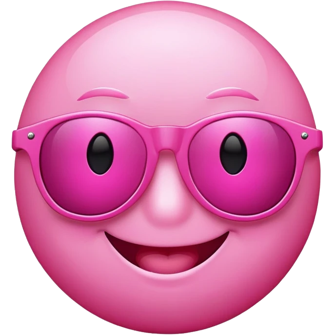 Pink smiley face with dark pink sunglasses  emoji