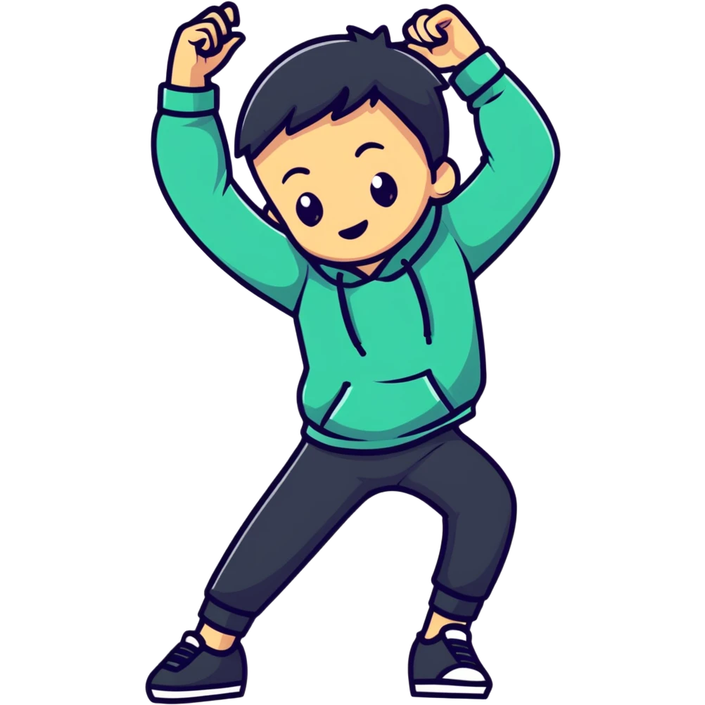 boy doing dab dance move emoji