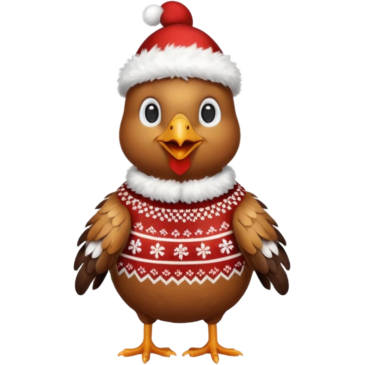 Chicken with a Christmas jumper emoji