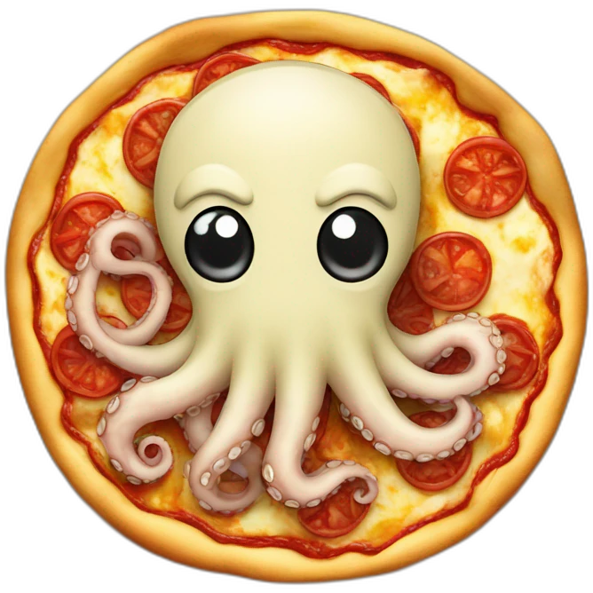 Octopus on pizza emoji