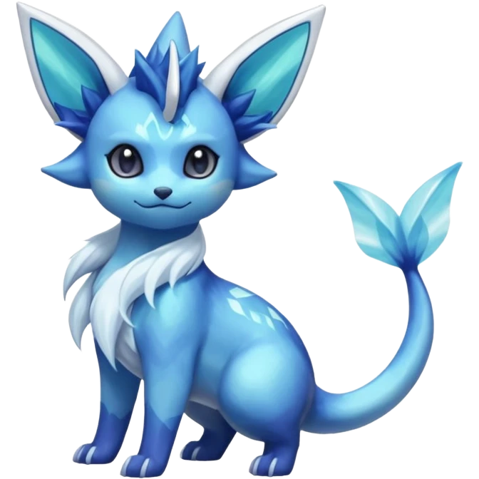 Nebulae Amaura-Noibat-Vaporeon-Glaceon-Meowstic-Fakémon-hybrid-creature (full body)  emoji