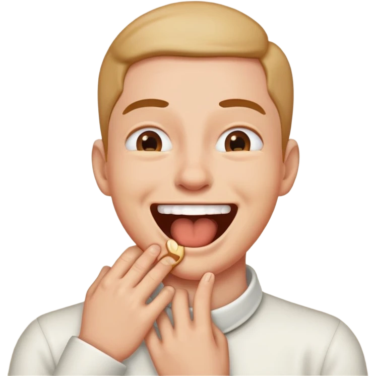 Person jokingly choking themselves  emoji