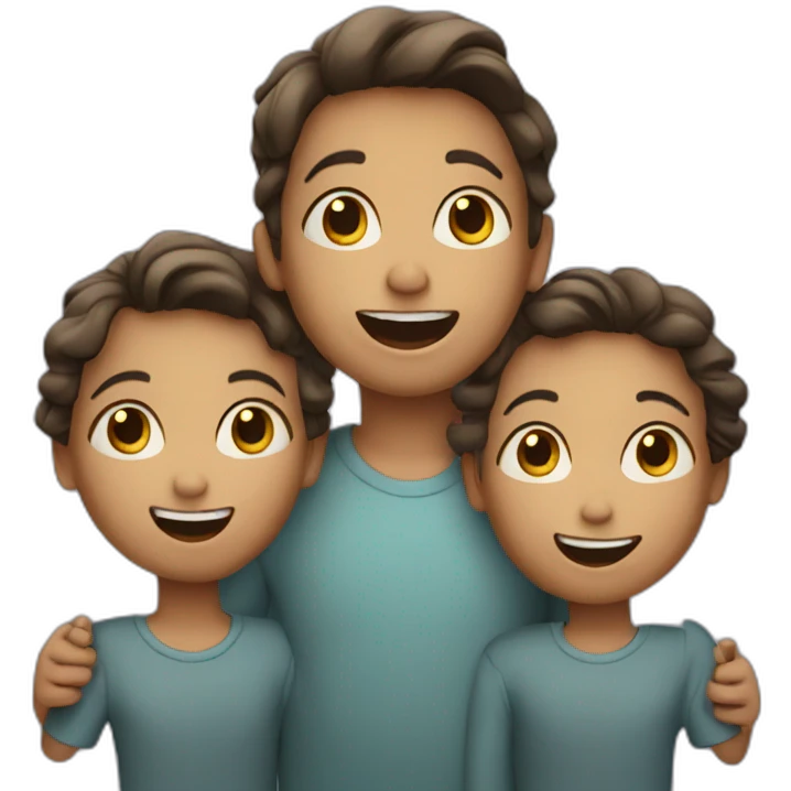 three children sing song emoji