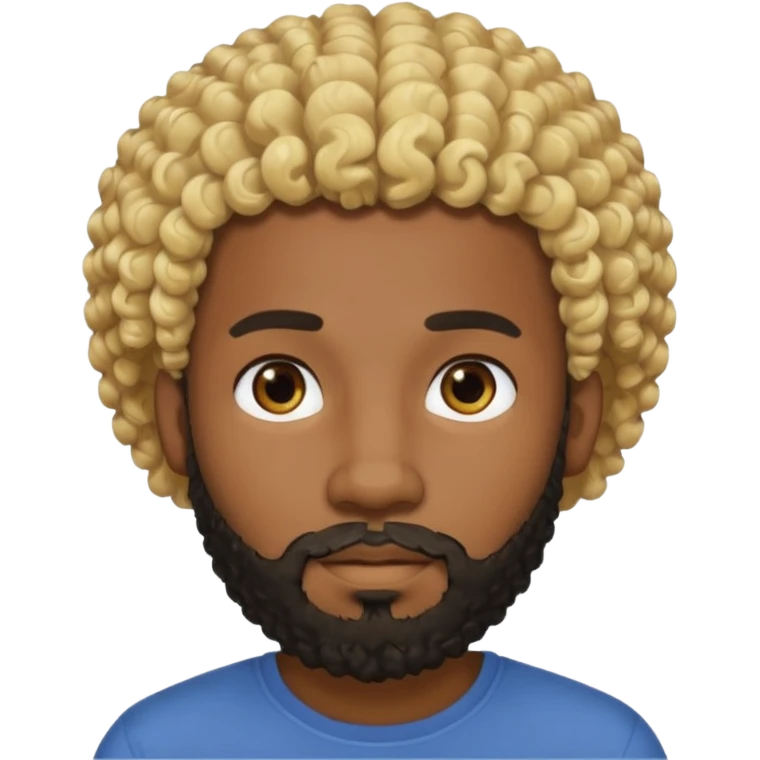 Black man with curly blonde hair and a black beard emoji