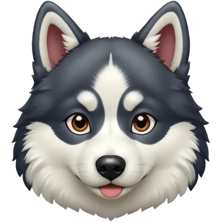 black and white husky emoji