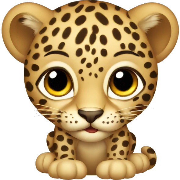 Wary baby leopard emoji