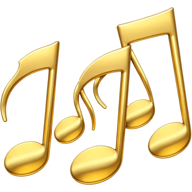 drei musiknoten in goldfarben emoji