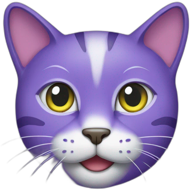 Purple cat happy emoji