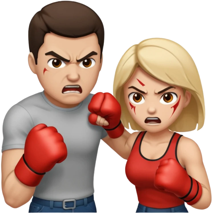 man punching a woman emoji