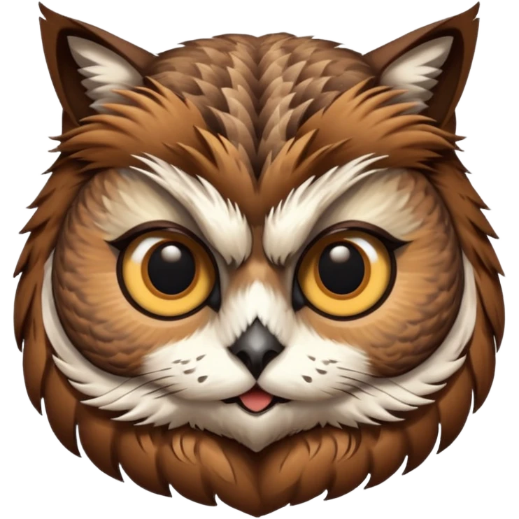A owl with a cat head emoji
