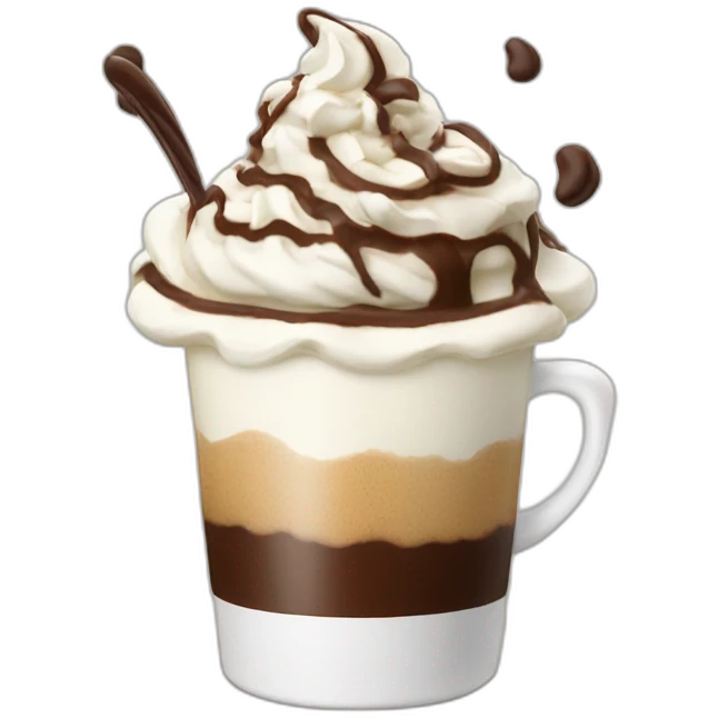 coffee with whipped cream and chocolate shavings emoji