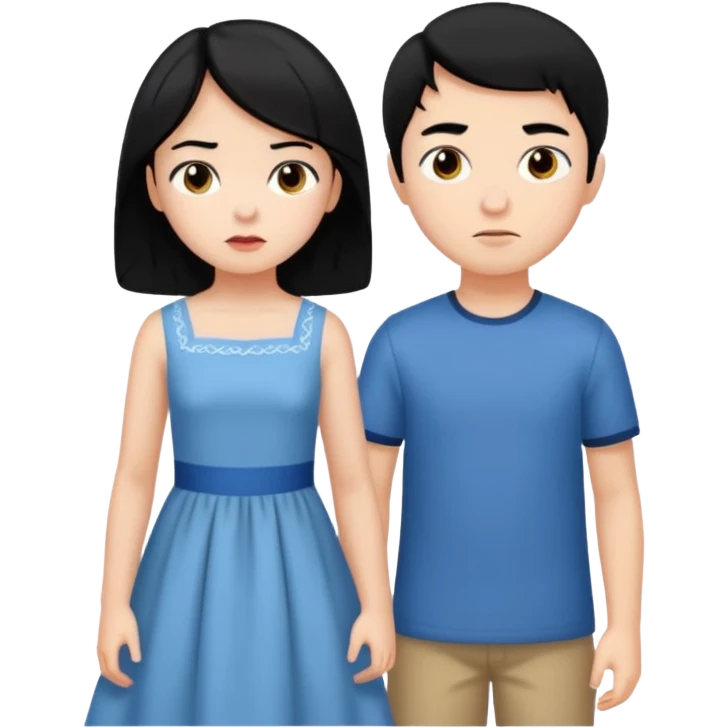 girl black hair ignore boy emoji