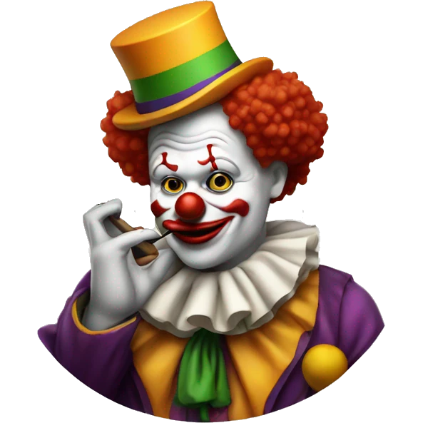 Clown smoking a pipe emoji