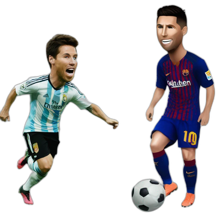 Ronaldo beating Messi emoji