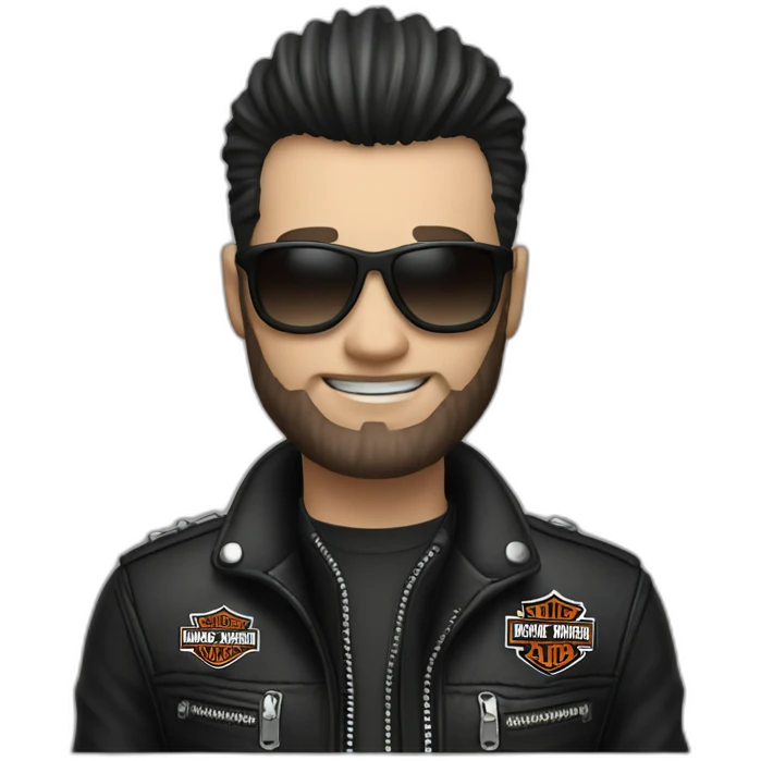 biker white skin With harley davidson emoji
