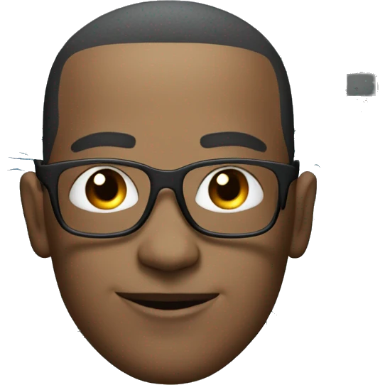 Cyborg with flat top haircut, rectangular glasses, circuits and smiling  emoji