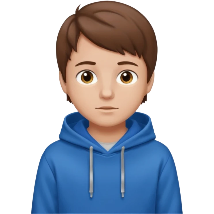 make a boy with brown hair and a blue hoodie emoji