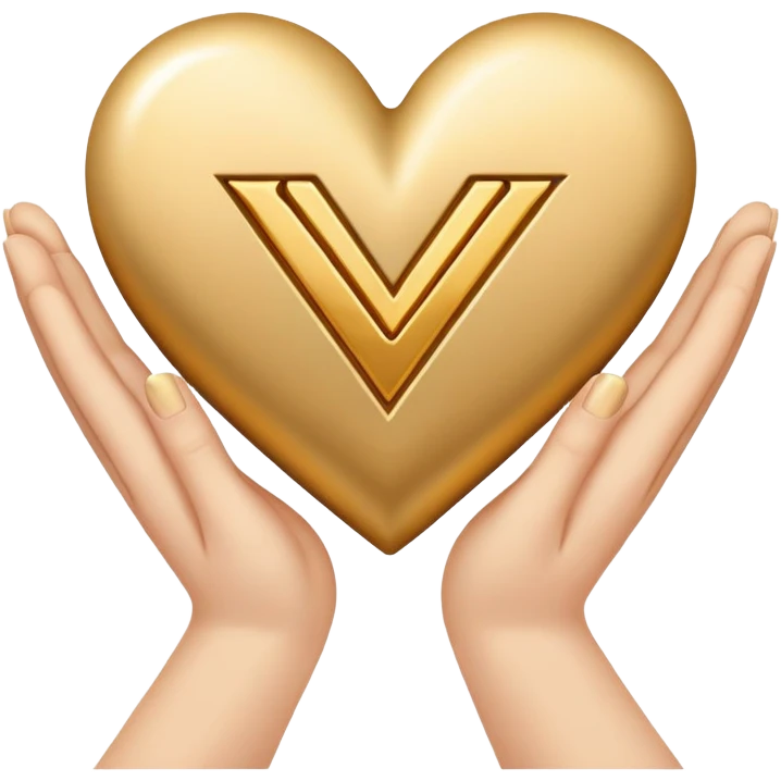 Two hands making a heart with the letter Y inside  emoji