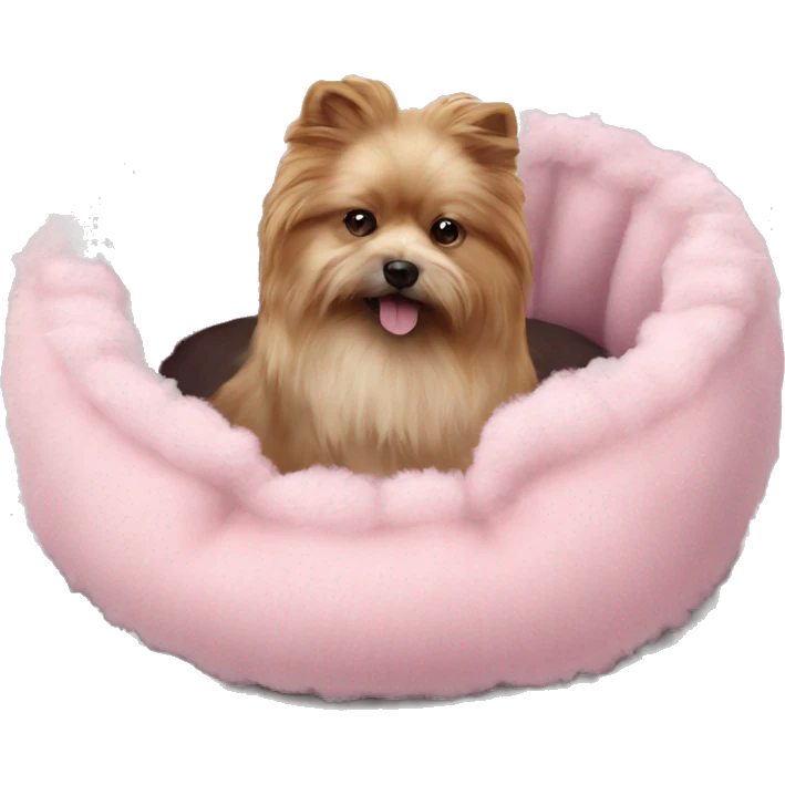 Pet bed fluffy realistic pink emoji
