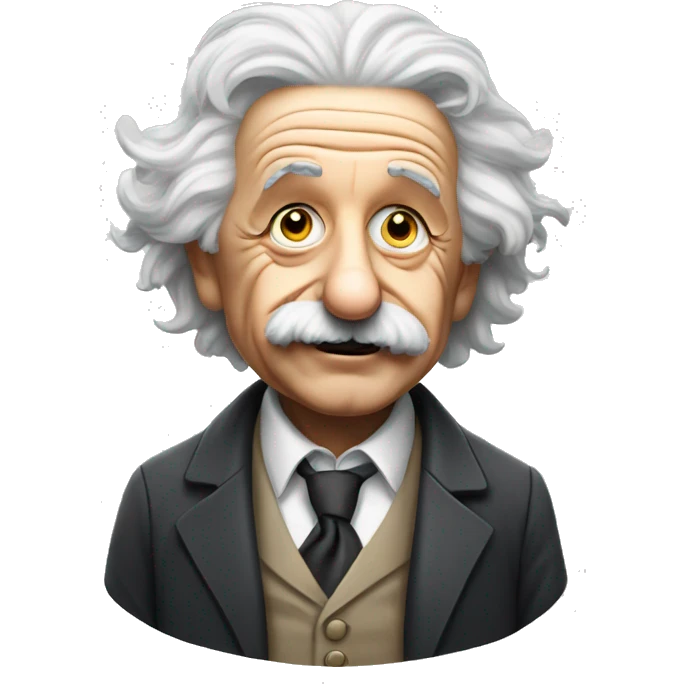 albert einstein with wawing hand emoji