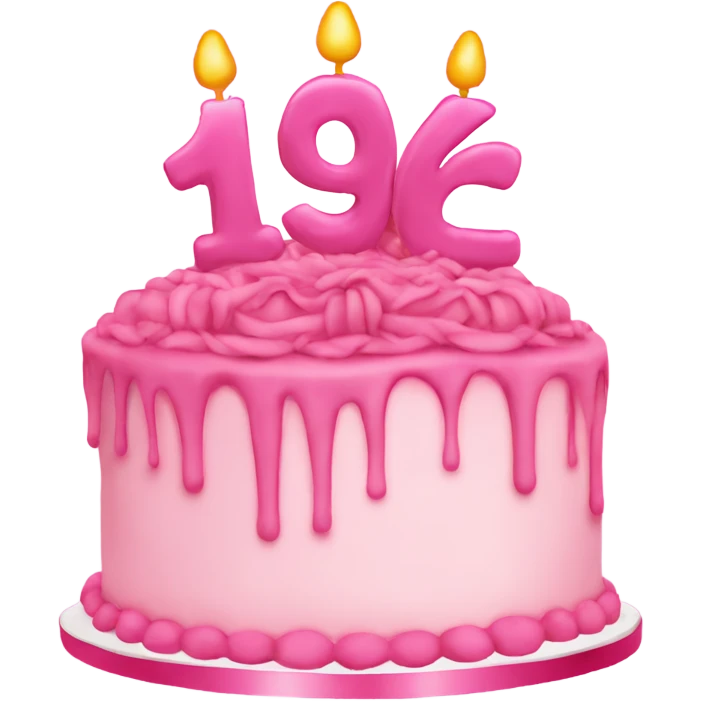 Sweet 16 birthday cake pink emoji
