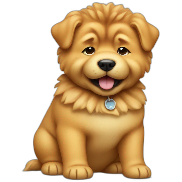 baby infant riding chow chow dog emoji