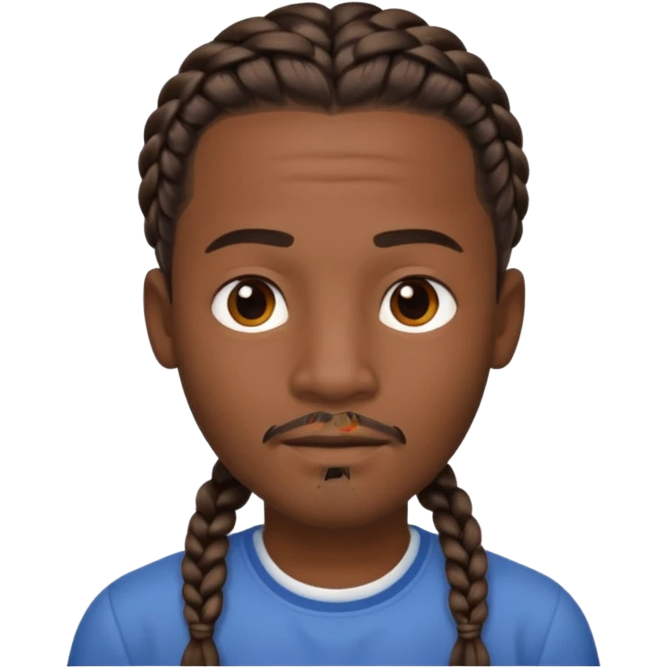 Hazme un emoji de un hombre negro con trenzas y una pequeña perilla sin bigote emoji
