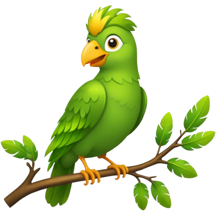 duolingo bird on the branch of tree emoji