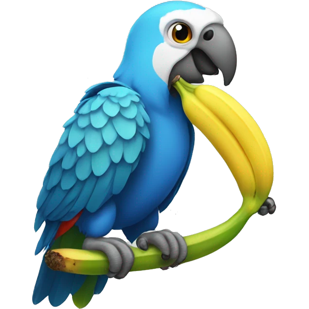 Parrot eating a banana emoji