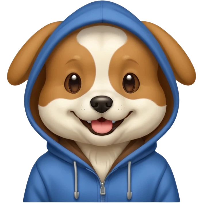 Dog wearing hoodie emoji