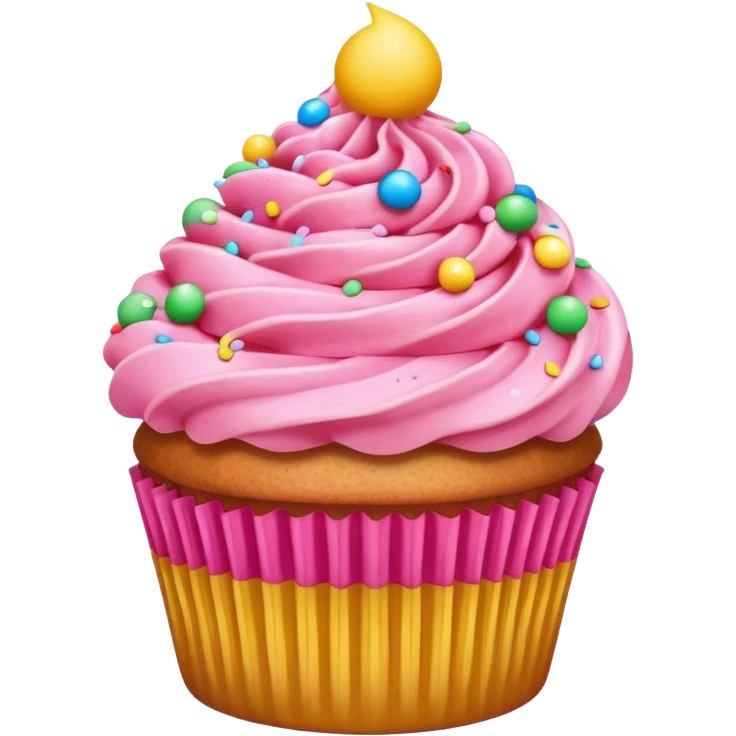 Cupcake with pink icing emoji