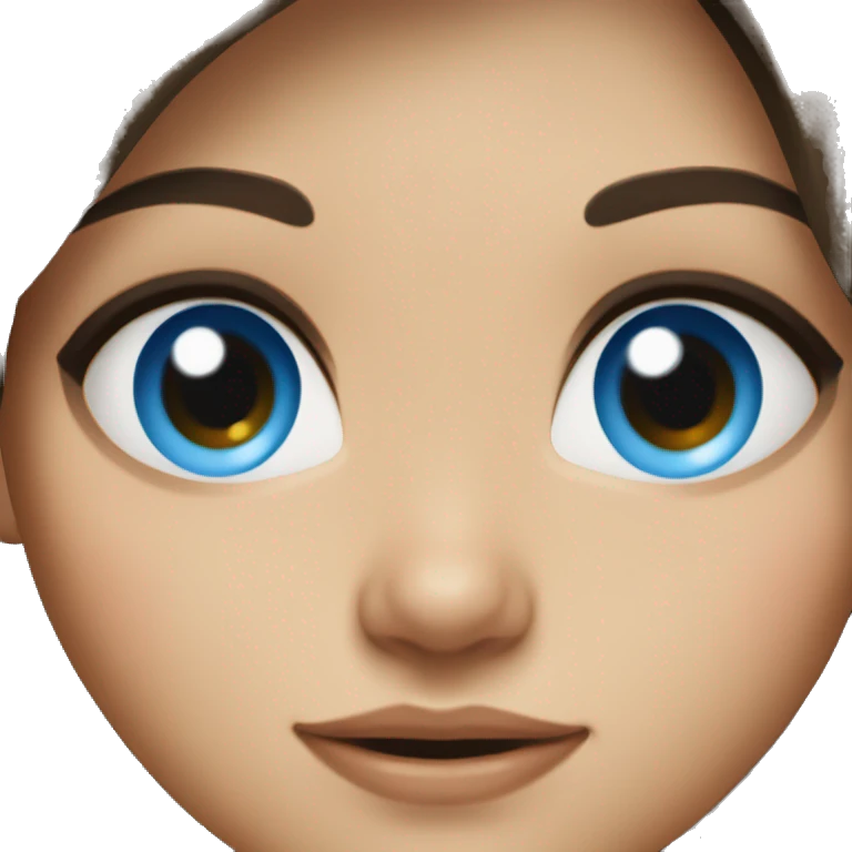 brunette girl with blue eyes  emoji