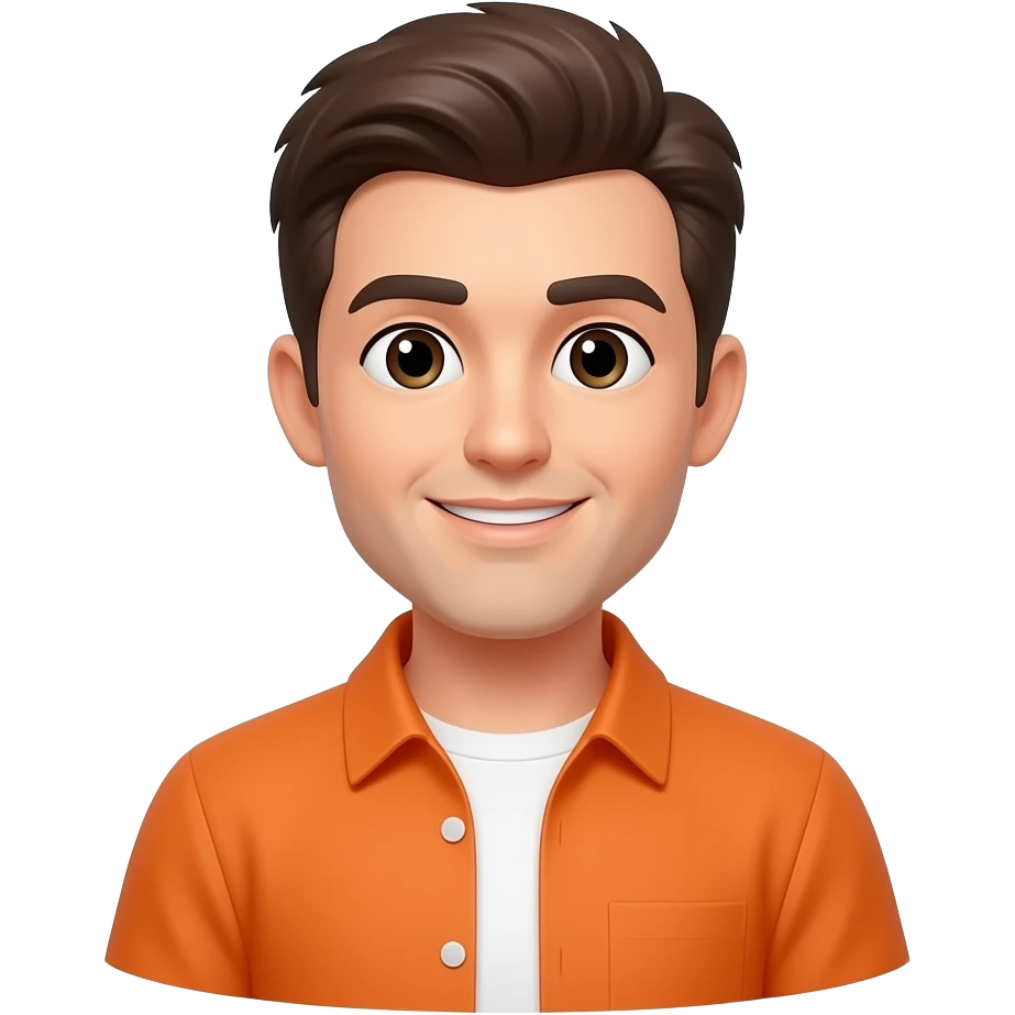 disegna la scritta "MEN" in arancione su sfondo trasparente emoji