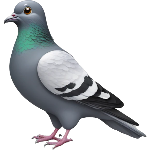 pigeon with brush in mouth emoji