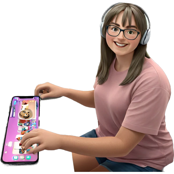 smiling girl with headphones emoji