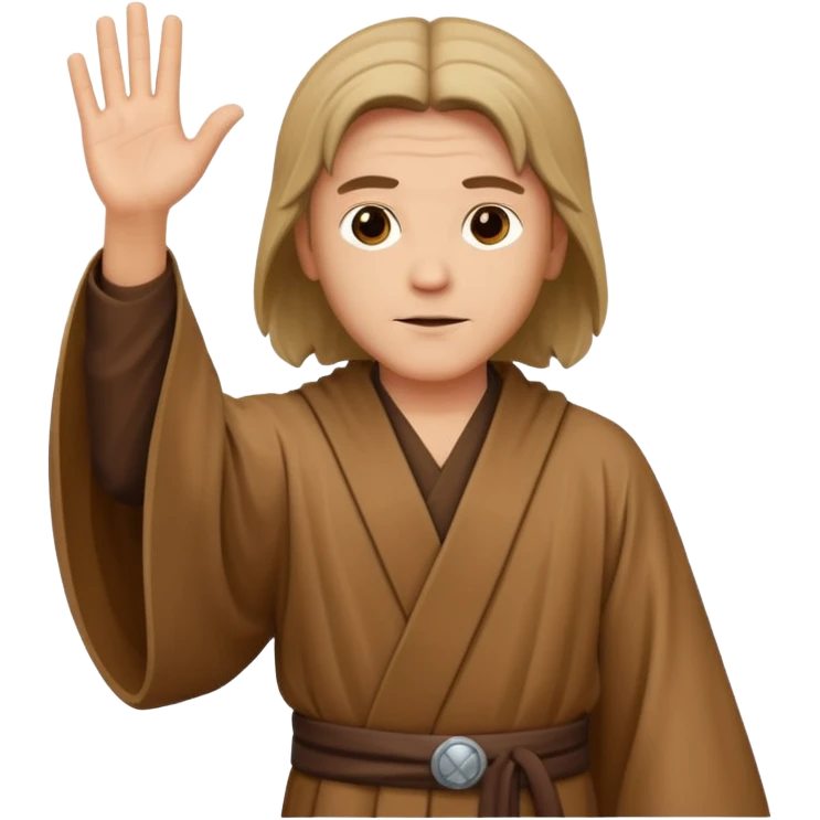 Jedi mind trick where a jedi is waving his hand emoji