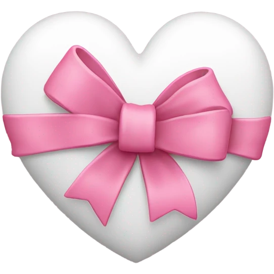 white heart with pink bow emoji