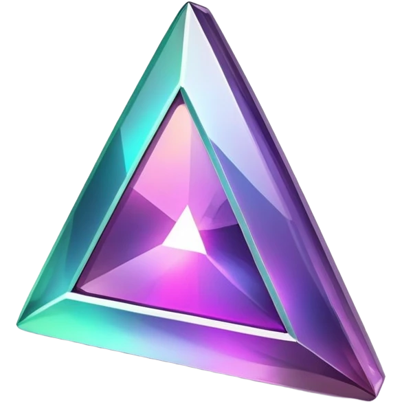 triangular play button embedded in polished alexandrite gem, glowing iridescent colors emoji